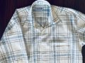 Класическа мъжка риза къс ръкав, бяла с каре номер 40