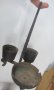 Железният светилник, преносим масивен двоен свещник - пепелник с дръжка, снимка 4