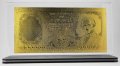 Златна банкнота 100 000 Италиански лири в прозрачна стойка - Реплика, снимка 2