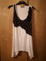 Бяла туника с черна декорация и мъниста M размер, снимка 4
