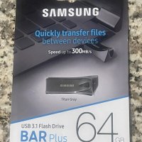 Флаш памет SAMSUNG BAR Plus 64GB, 300Mb/s, снимка 1 - USB Flash памети - 43285194