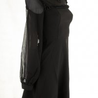Черна рокля с ефирни ръкави марка Jimmy Sanders, снимка 3 - Рокли - 27248528