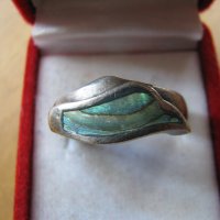 Сребърен пръстен с тихоокеански седеф, снимка 1 - Антикварни и старинни предмети - 28539717