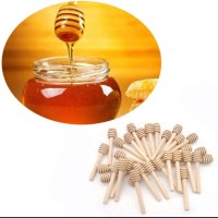 Дървена лъжица за мед, бъркалка, снимка 2 - Прибори за хранене, готвене и сервиране - 43423916