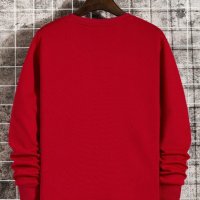 Унисекс Мека Ватирана Блуза в Ярко Червен Цвят с Уникална Щампа / Готин Дизайн, снимка 2 - Блузи - 39564294