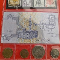 Интересна колекция от Египет - монети, банкнота и пощенски марки, снимка 2 - Нумизматика и бонистика - 36895430
