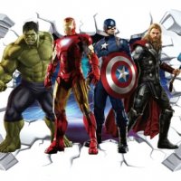 3D прави герои avengers Марвел Капитан Америка Хълк  Айрън мен Тор Отмъстителите стикер за стена, снимка 1 - Други - 37363756