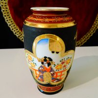 Японска ваза костен порцелан,злато,Satsuma. , снимка 4 - Вази - 37156453