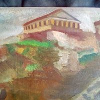 Акропола маслена картина 1983 г подписана , снимка 7 - Картини - 38684995