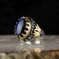 Дамски пръстен с тъмно син топаз, снимка 1 - Пръстени - 39073506