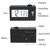Цифров будилник с проектор на часа активиране с пляскане на ръце 3605, снимка 6 - Други стоки за дома - 38074491