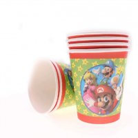 Супер Марио 8 бр картонени чаши парти рожден ден, снимка 1 - Чаши - 26498210