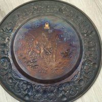 Медна чиния за стена 440г, снимка 4 - Антикварни и старинни предмети - 39086020