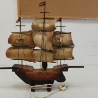 Дървено корабче-лампа -1, снимка 3 - Антикварни и старинни предмети - 32834238