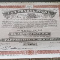 Акция от Франция | LA Turnhoutoise | 1944г., снимка 2 - Други ценни предмети - 28238318