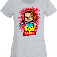 Дамска Тениска Toy Story Chucky Изненада,Повод,Подарък,Празник, снимка 6 - Тениски - 37639266