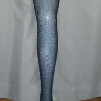 М/L Черен чорапогащник със сребрист брокат , снимка 2 - Бельо - 43844171