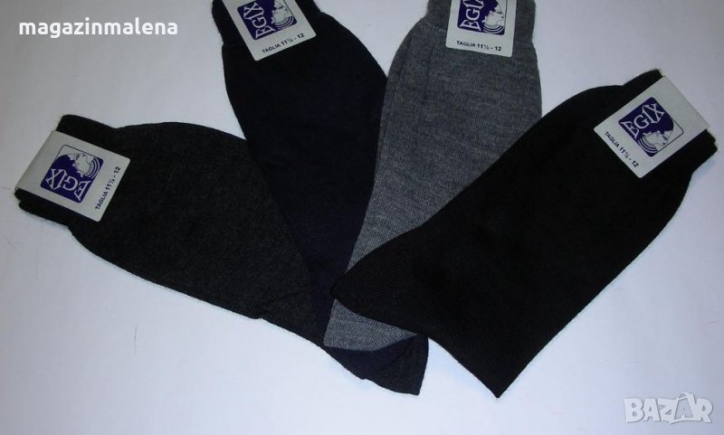 39-42,43-45 черни,графит,тъмносини,светлосиви италиански мъжки вълнени чорапи над глезени, снимка 1