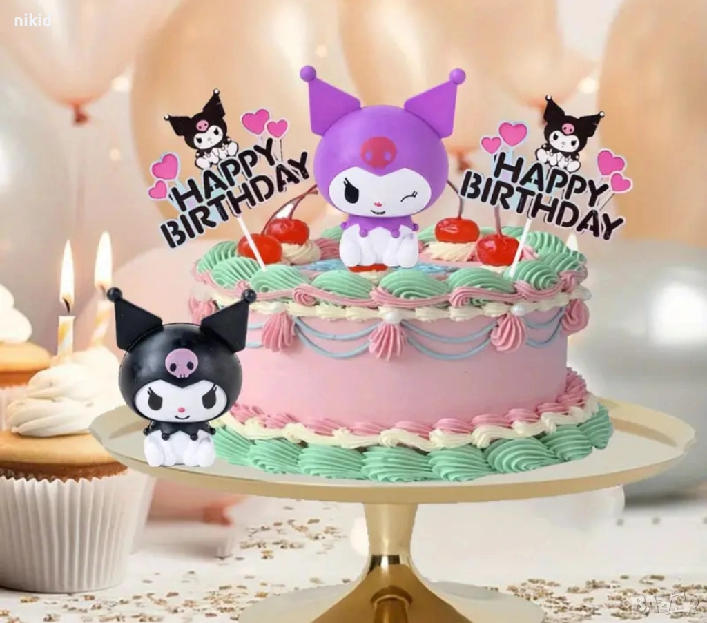 Санрио Kuromi Куроми пластмасова фигурка фигурки играчки топер украса декор за торта, снимка 1