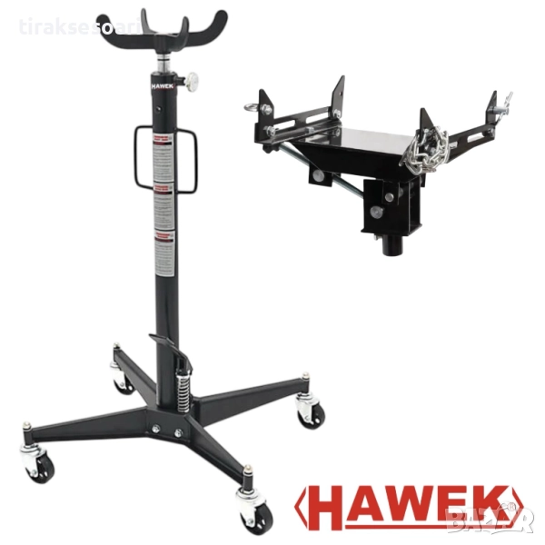 Крик за скоростни кутии HAWEK 0.5 тона + адаптер – професионален трансмисионен крик 111–195 см, снимка 1