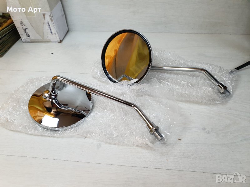 Хром Огледала за Мотор Кръгли Ретро, Нови, снимка 1