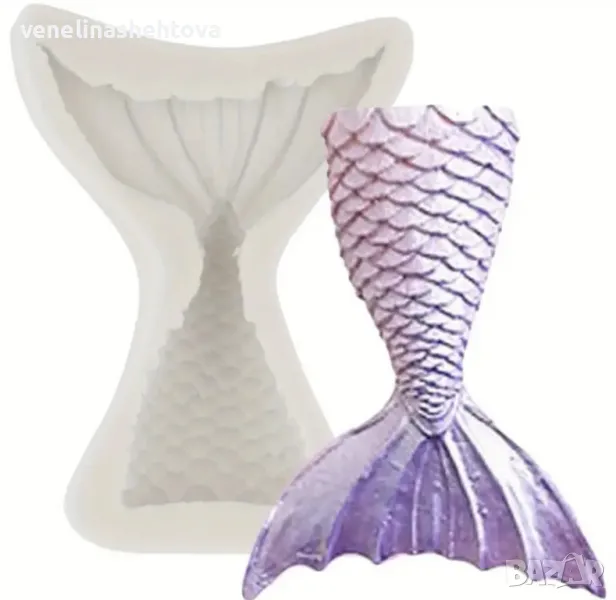 Опашка на русалка Силиконов молд форма фондан за декорация на торта гипс, снимка 1
