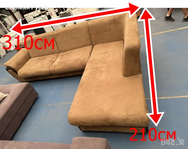 НОВ 110955 разтегателен ъглов холов Диван Принцес или Калифорния / канапе с ракла и функция сън -цен, снимка 1