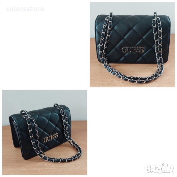 Черна луксозна чанта Guess код SG46M, снимка 1