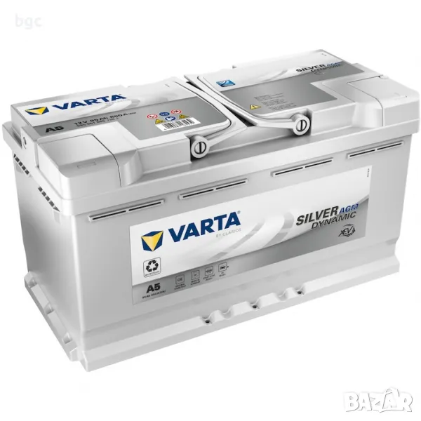 НОВ VARTA Silver AGM xEV A5 95Ah 850A 595901085 клема ⊕ отдясно - 24 мес гаранция, снимка 1