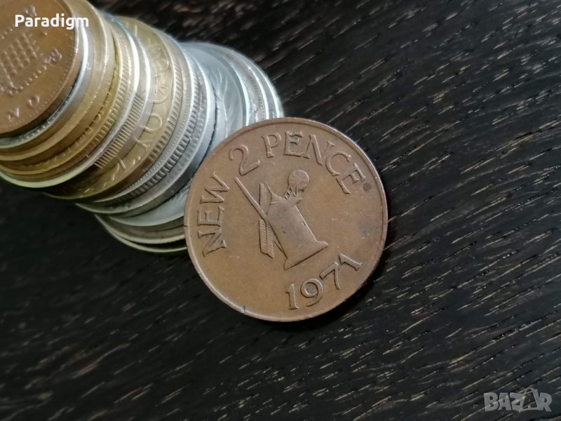 Остров Гернси - 2 нови пенса | 1971г., снимка 1