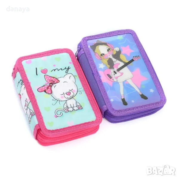 5892 Ученически несесер с 2 отделения за моливи и химикали, снимка 1