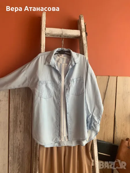 🤍 Denim🍋 oversized дънкова риза🍒 с/м/л🍋, снимка 1