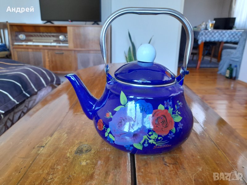 Стар емайлиран чайник #37, снимка 1
