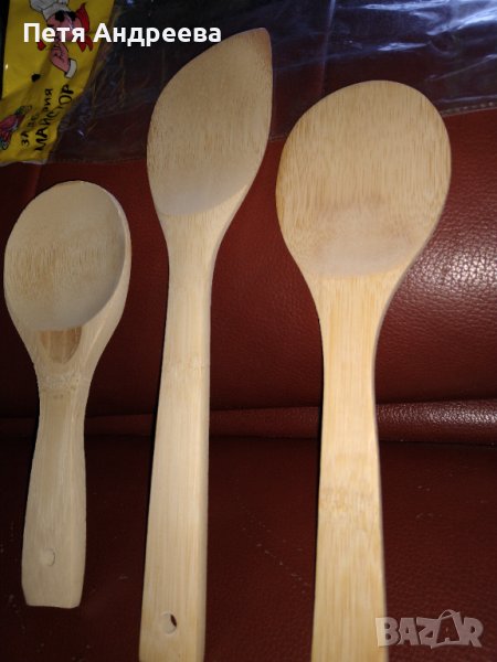 Комплект бамбукови лъжици, снимка 1
