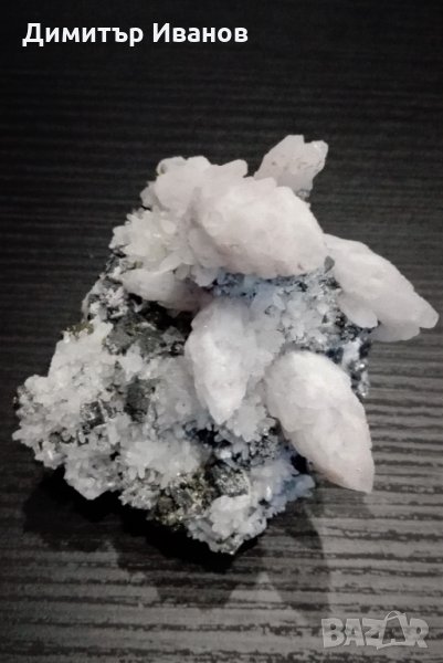 Кристален образец кварц и галенит (7.5x7cm), Хасково, снимка 1