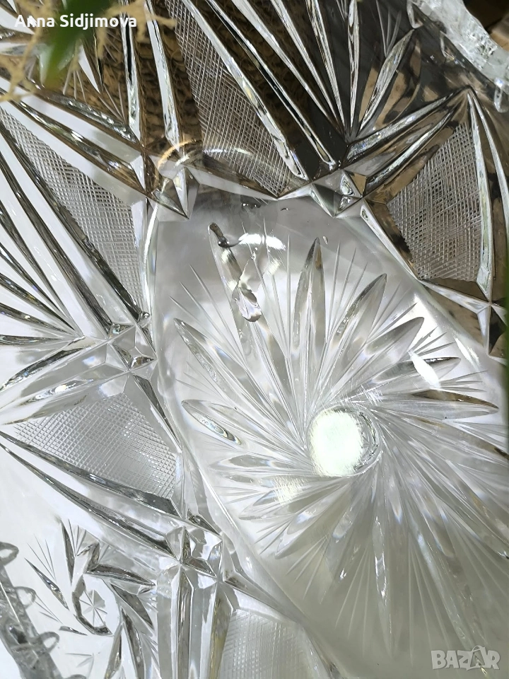 Фруктиера и бонбониера кристал Сливен , снимка 1