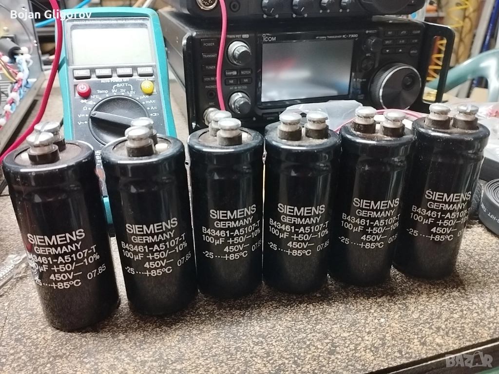 450V 100 uF Siemens електролитни кондензатори за аудио, снимка 1