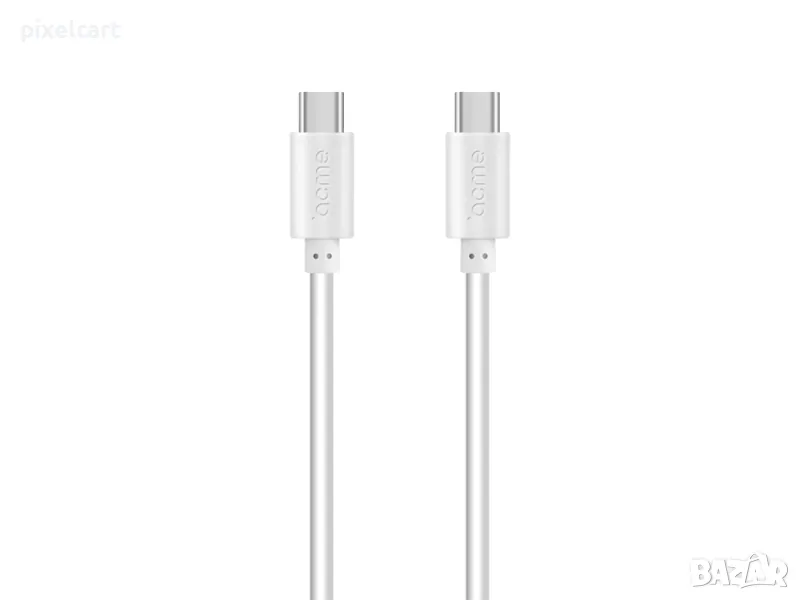 Кабел ACME CB1051W, от USB-C към USB-C, 1м, Бял, снимка 1