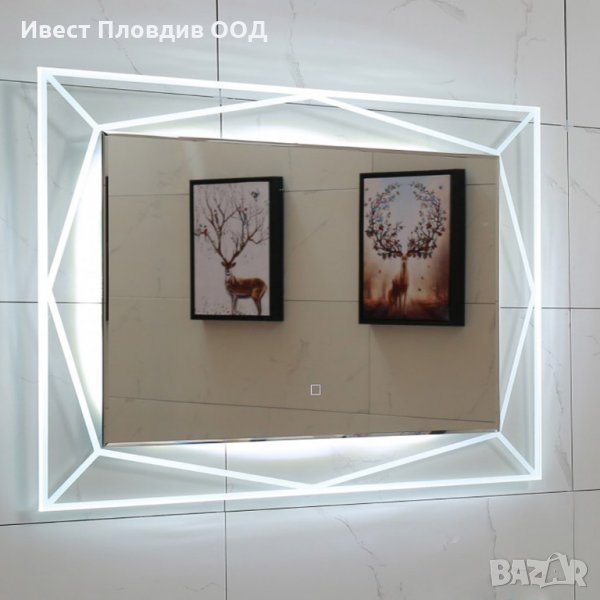 Огледало за баня 80х60см с вградено LED осветление и “Touch screen” , снимка 1