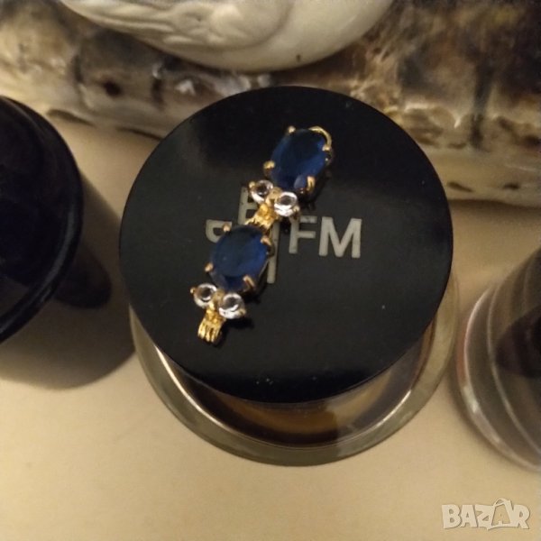 Позлатена сребърна висулка със сапфири , снимка 1