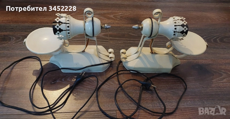 лампи ретро стенни метални за ценители два броя , снимка 1