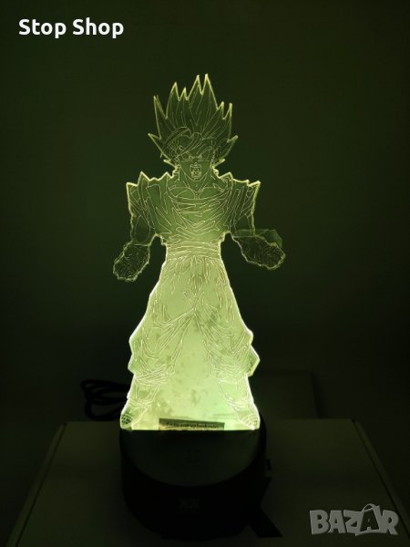 Dragon Ball Super Saiyan God Goku Екшън фигурки 3D настолна лампа 7 променящи цвета нощна лампа, снимка 1