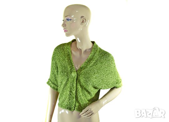 Betty Jackson дамска жилетка зелена лен и памук, снимка 1
