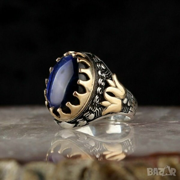 Дамски пръстен с тъмно син топаз, снимка 1