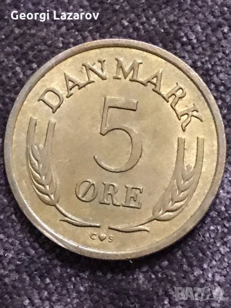 5 йоре Дания 1964 Крал Фредерик IX, снимка 1