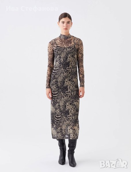 Нова спортно елегантна  ежедневна  дълга рокля с принт рисунка еластична , снимка 1