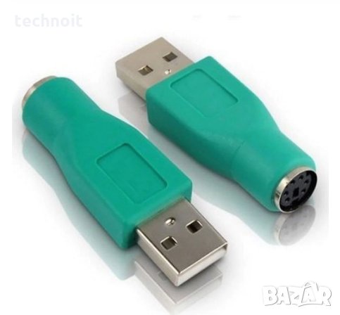 USB мъжки към PS / 2 женски адаптер за клавиатура или мишка, снимка 1
