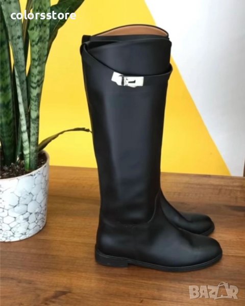 Равни ботуши - черна кожа - НS22, снимка 1