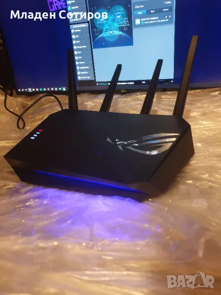 рутер ASUS ROG STRIX GS-AX3000  WiFi 6, AiMesh, Aura RGB, снимка 1