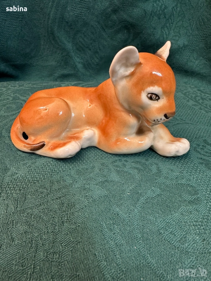 Статуетка „Лъвче лежащо“ (Львенок лежащий). ЛФЗ „Ломоносов“, снимка 1